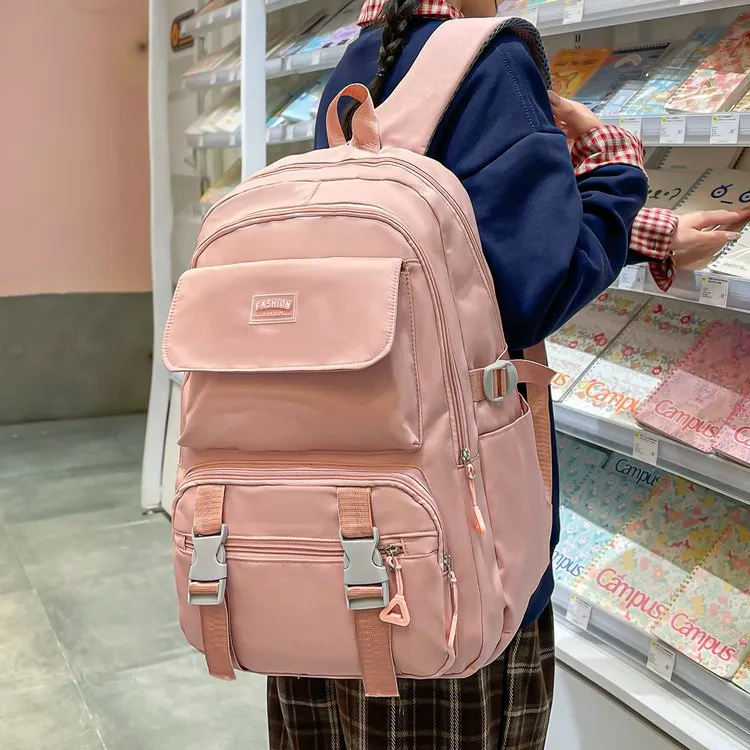 Tas Ransel Pria Bahan Oxford Polos Warna Hitam Kapasitas Besar untuk Sekolah Grosir Import