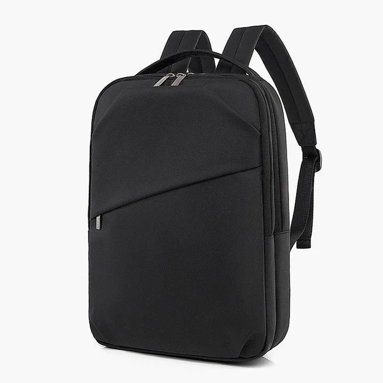Tas Ransel Pria Bahan Oxford Polos Warna Hitam Kapasitas Besar untuk Sekolah Grosir Import