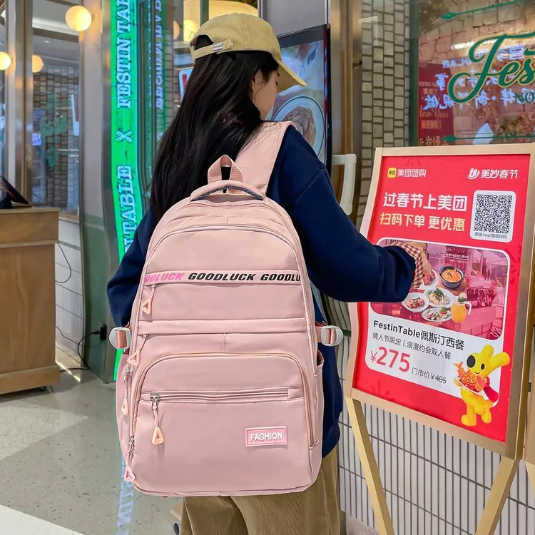 Tas Ransel Pria Bahan Oxford Polos Warna Hitam Kapasitas Besar untuk Sekolah Grosir Import