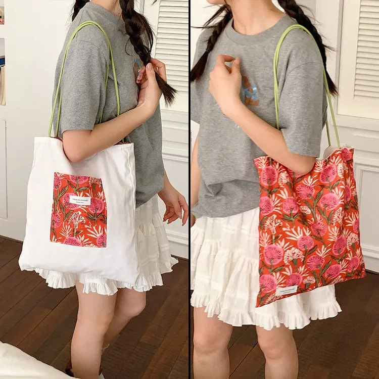 Tas Selempang Wanita Bahan PU Sintetis Motif Floral Warna Kuning Tali Rantai Grosir Import