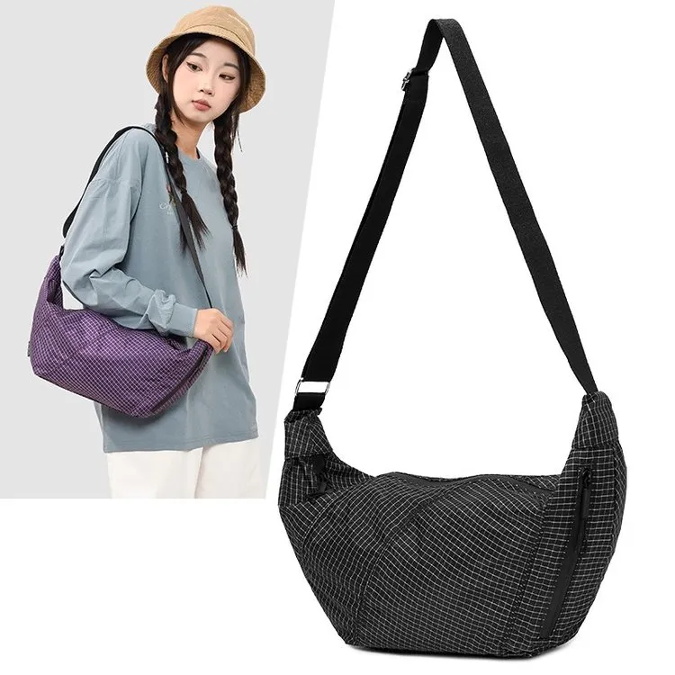 Tas Selempang Wanita Bahan Nylon Motif Print Warna Hijau Kapasitas Besar Grosir Import