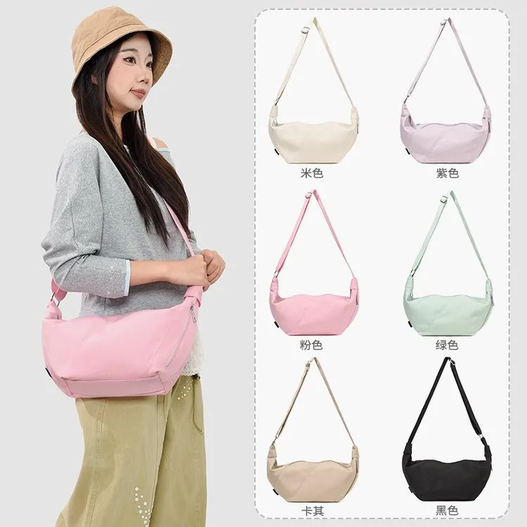 Tas Selempang Wanita Bahan Nylon Motif Print Warna Hijau Kapasitas Besar Grosir Import