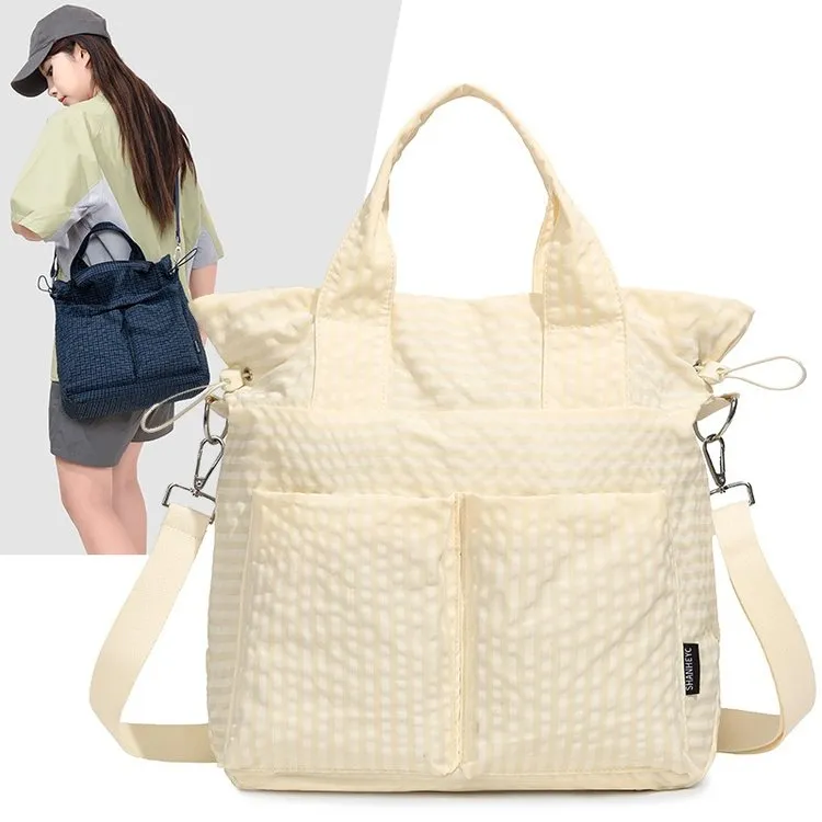 Tas Selempang Wanita Bahan Nylon Motif Print Warna Hijau Kapasitas Besar Grosir Import