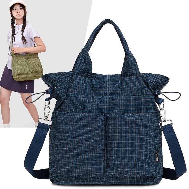 Tas Selempang Wanita Bahan Nylon Motif Print Warna Hijau Kapasitas Besar Grosir Import