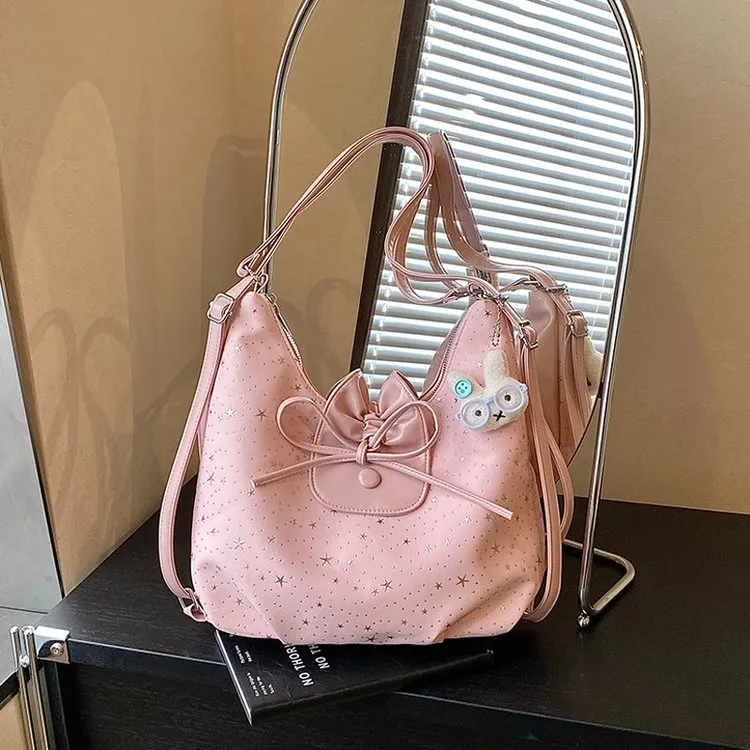 Tas Ransel Wanita Bahan PU Sintetis Resleting Dengan Gantungan Grosir Import
