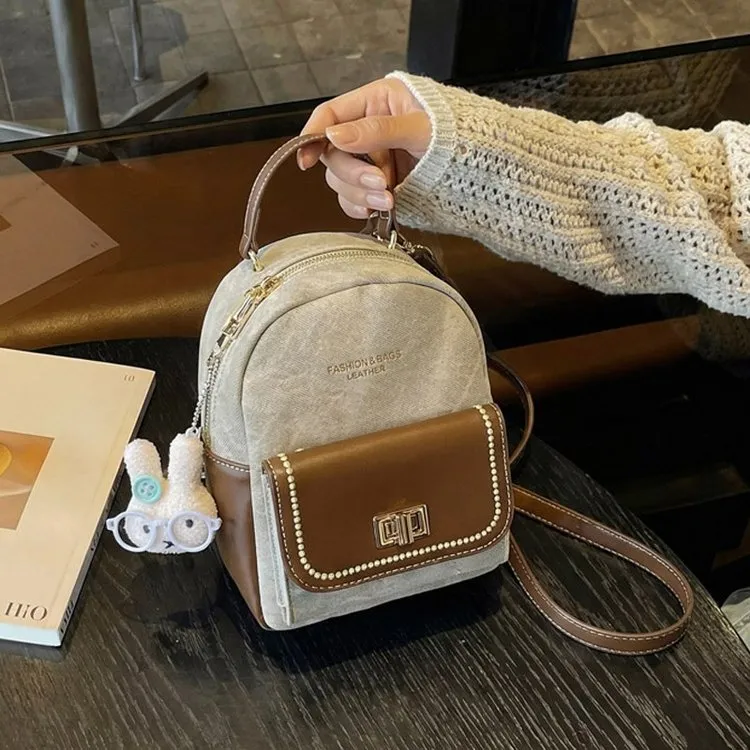 Tas Ransel Wanita Bahan PU Sintetis Resleting Dengan Gantungan Grosir Import
