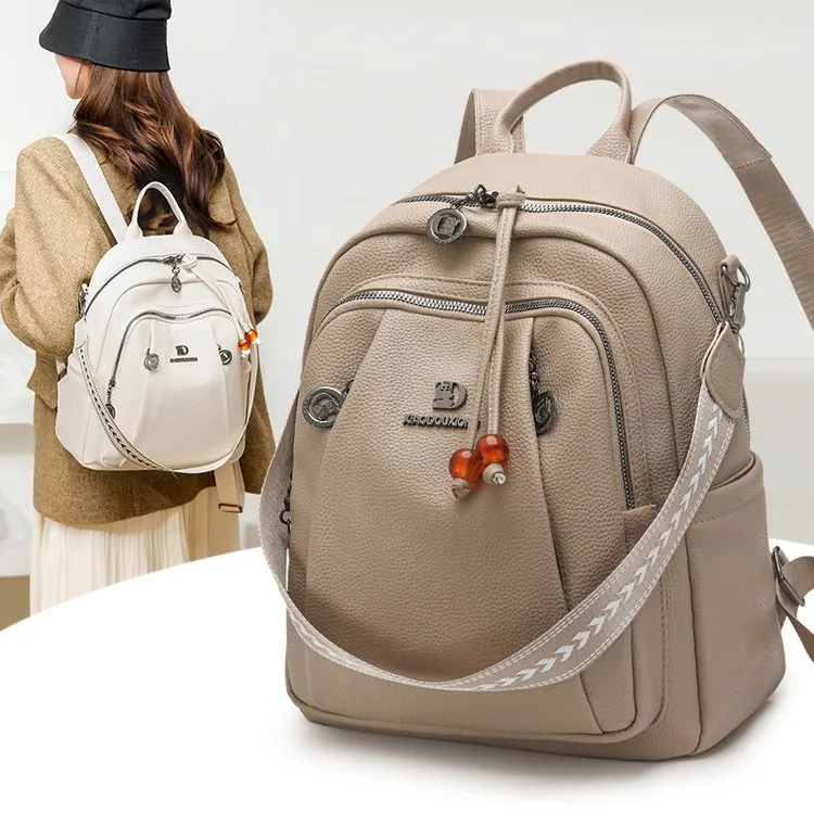 Tas Ransel Wanita Bahan PU Sintetis Resleting Fashion Grosir Import Kode 7240