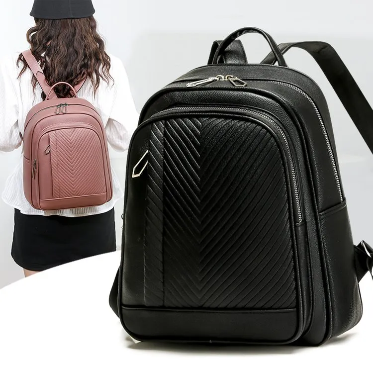 Tas Ransel Wanita Bahan PU Sintetis Resleting Fashion Grosir Import Kode 7240