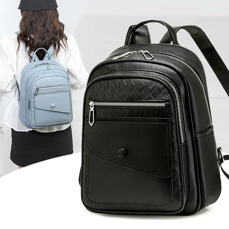 Tas Ransel Wanita Bahan PU Sintetis Resleting Fashion Grosir Import Kode 7240
