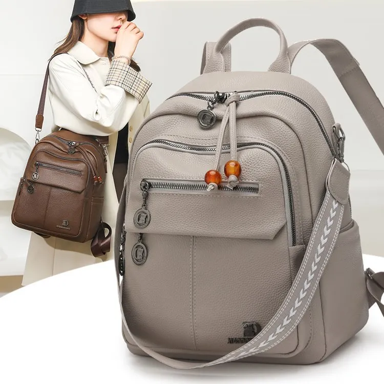 Tas Ransel Wanita Bahan PU Sintetis Resleting Fashion Grosir Import Kode 7240