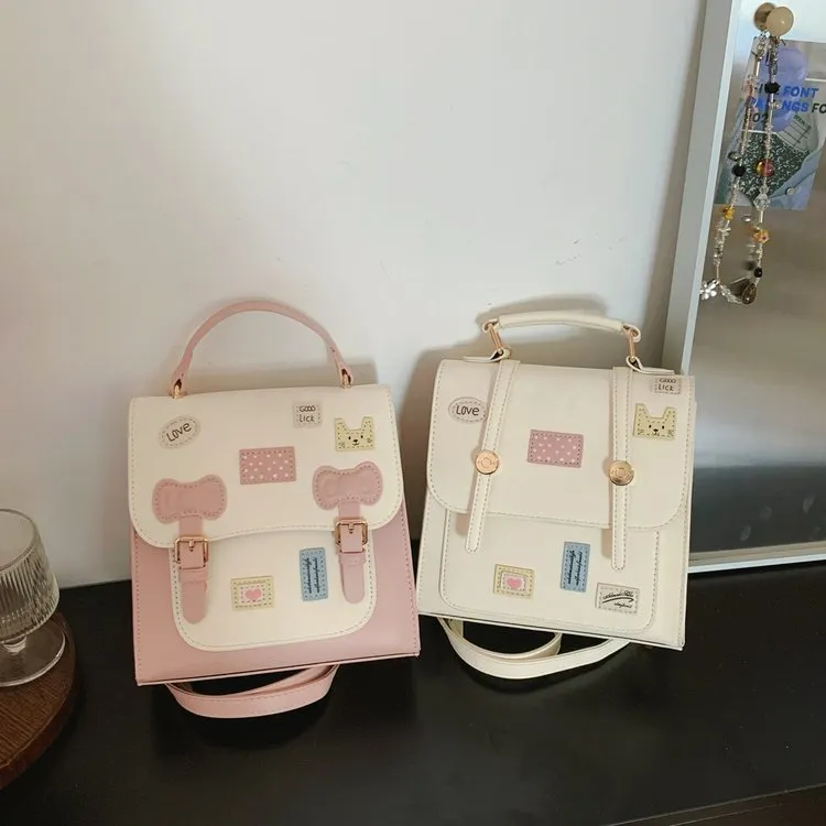 Tas Selempang Wanita Bahan PU Sintetis Motif Polkadot Model Flap Grosir Import Kode 9033-1