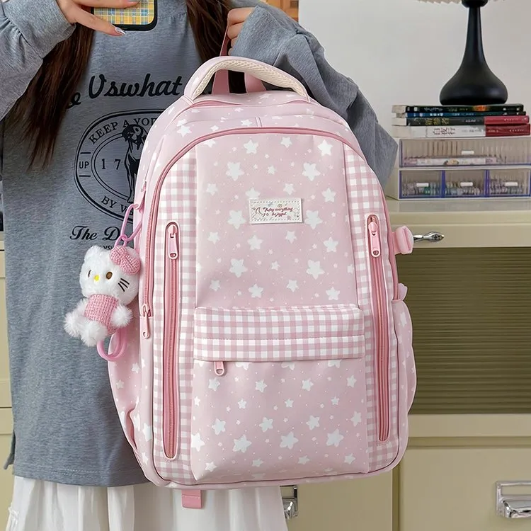 Tas Ransel Wanita Bahan Oxford Polos Resleting untuk Sekolah Grosir Import