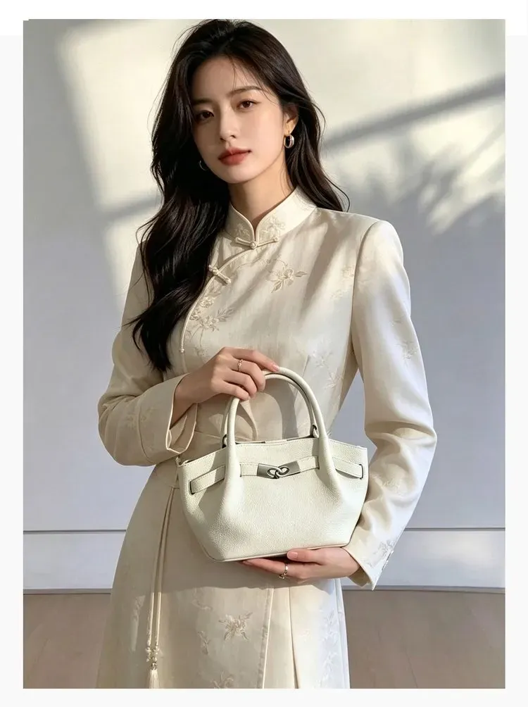 Tas Bahu Wanita Bahan PU Sintetis Polos Warna Hitam Bentuk Kotak Tali Lebar Grosir Import