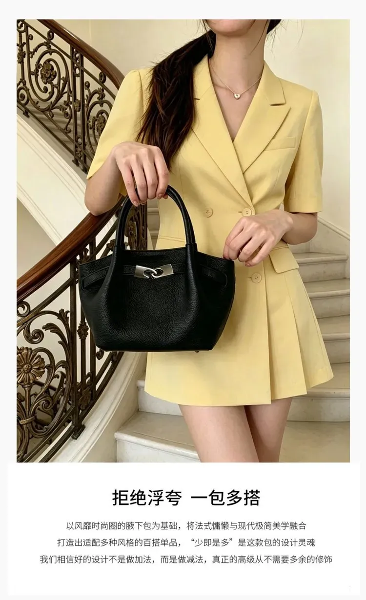 Tas Bahu Wanita Bahan PU Sintetis Polos Warna Hitam Bentuk Kotak Tali Lebar Grosir Import