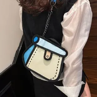 Tas Selempang Wanita Bahan PU Sintetis Polos Warna Hitam Bentuk Kotak Tali Katalog Grosir
