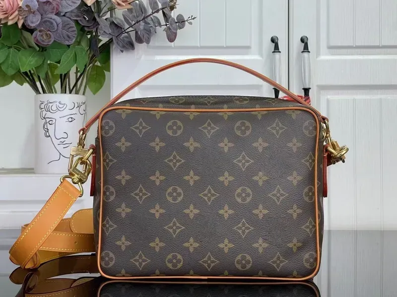 Tas Selempang Wanita Bahan PU Sintetis Motif Print Warna Kuning Bentuk Kotak Resleting Grosir