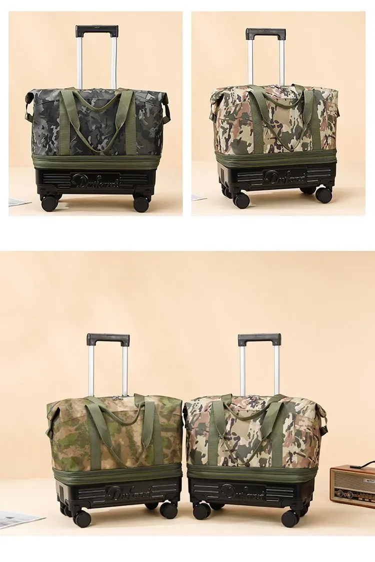 Tas Selempang Wanita Bahan Nylon Motif Camouflage Bentuk Kotak Tali Lebar Grosir Import