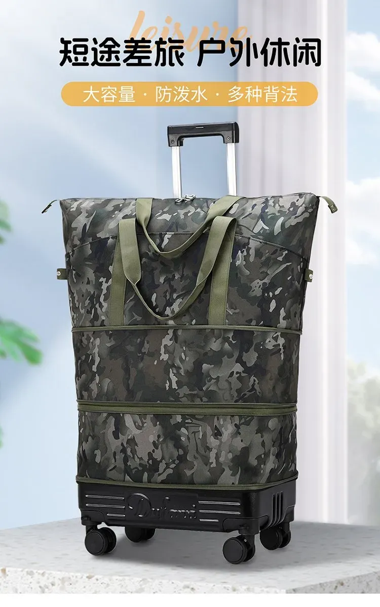 Tas Selempang Wanita Bahan Nylon Motif Camouflage Bentuk Kotak Tali Lebar Grosir Import