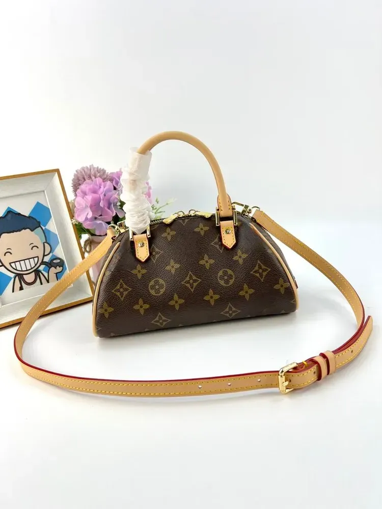 Tas Selempang Wanita Bahan PU Sintetis Motif Print Bentuk Bulat Tali Panjang Resleting Grosir