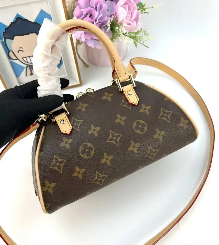 Tas Selempang Wanita Bahan PU Sintetis Motif Print Bentuk Bulat Tali Panjang Resleting Grosir