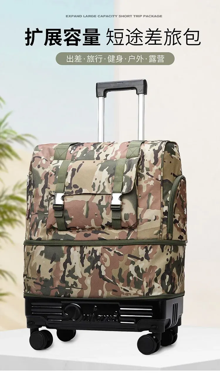 Tas Ransel Wanita Bahan Nylon Motif Print Bentuk Kotak Tali Lebar Resleting untuk Travel