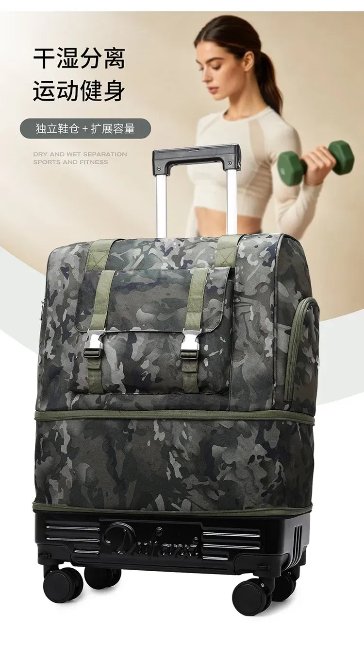 Tas Ransel Wanita Bahan Nylon Motif Print Bentuk Kotak Tali Lebar Resleting untuk Travel
