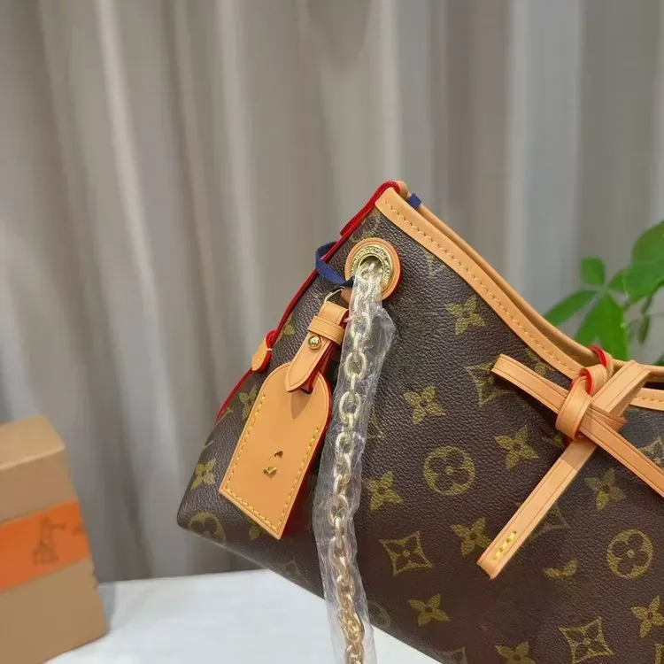 Tas Selempang Wanita Bahan PU Sintetis Motif Print Bentuk Kotak Tali Lebar untuk Toko Online