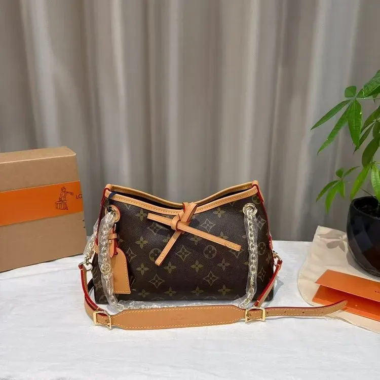 Tas Selempang Wanita Bahan PU Sintetis Motif Print Bentuk Kotak Tali Lebar untuk Toko Online