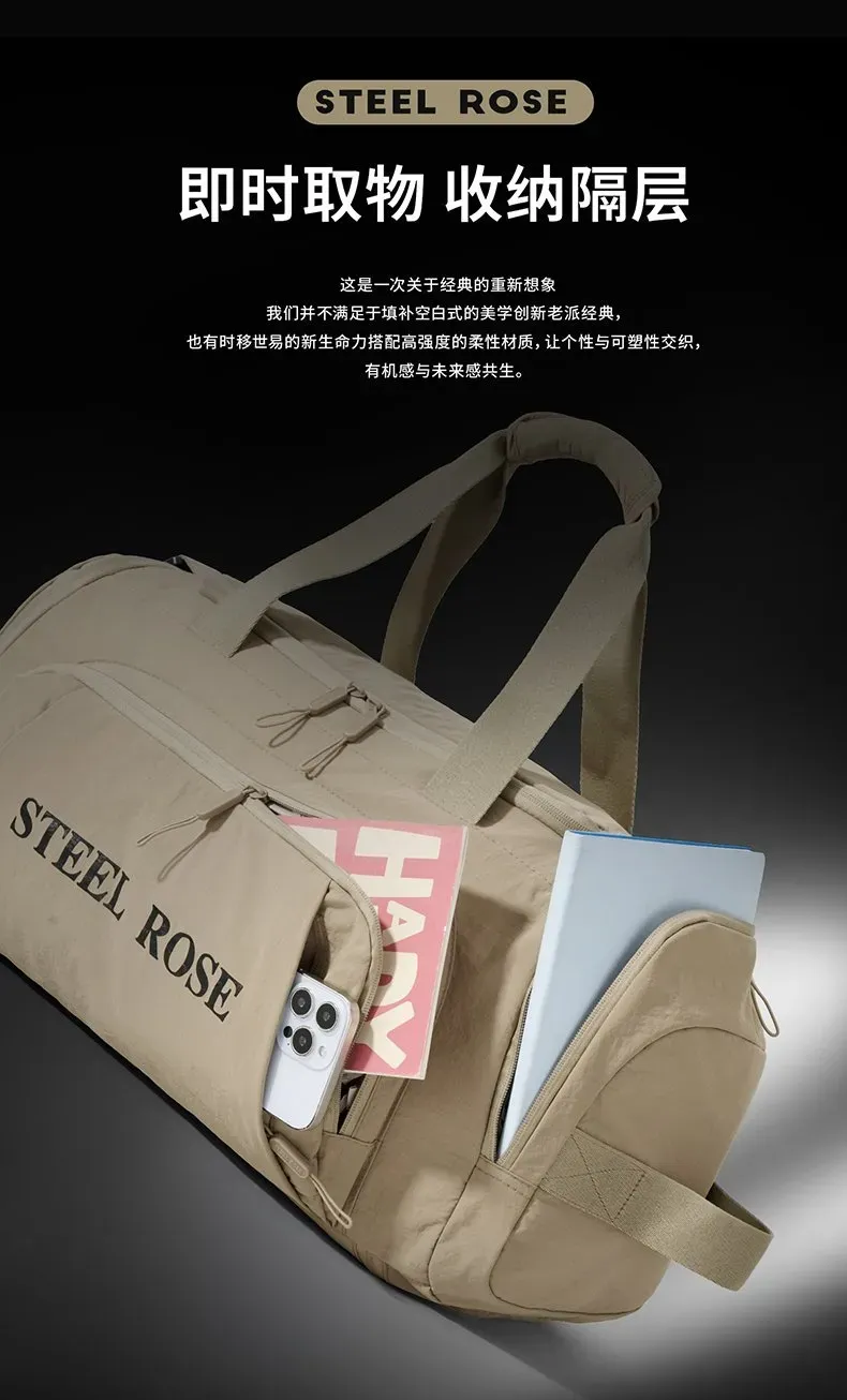 Tas Ransel Wanita Bahan Nylon Polos Bentuk Kotak Tali Lebar Kapasitas Besar untuk Travel