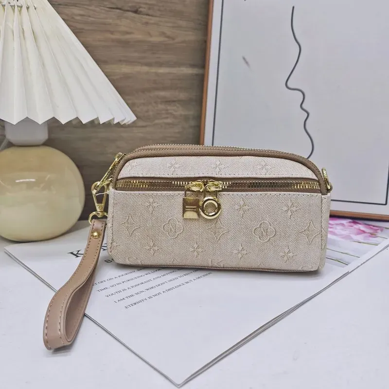 Tas Selempang Wanita Bahan PU Sintetis Motif Print Bentuk Kotak Tali Lebar Resleting Grosir