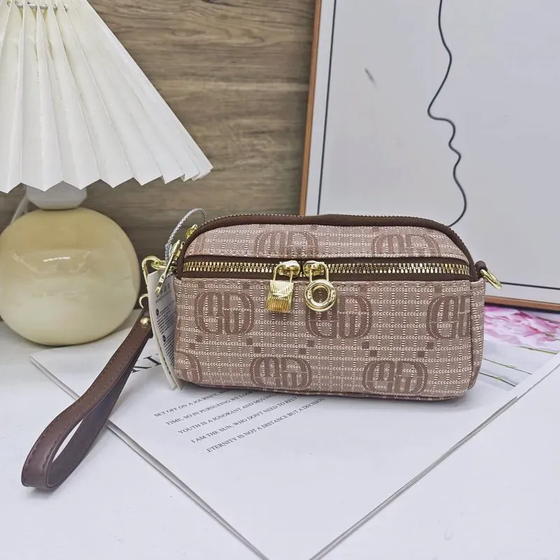 Tas Selempang Wanita Bahan PU Sintetis Motif Print Bentuk Kotak Tali Lebar Resleting Grosir