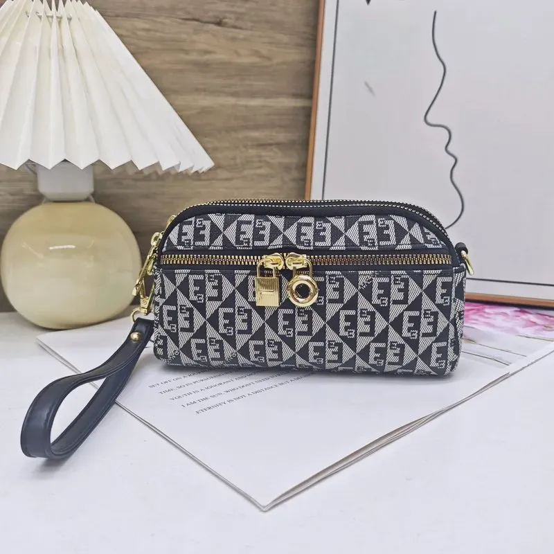Tas Selempang Wanita Bahan PU Sintetis Motif Print Bentuk Kotak Tali Lebar Resleting Grosir