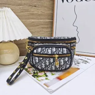 Tas Selempang Wanita Bahan PU Sintetis Motif Print Warna Hitam Bentuk Kotak Tali Stok Grosir