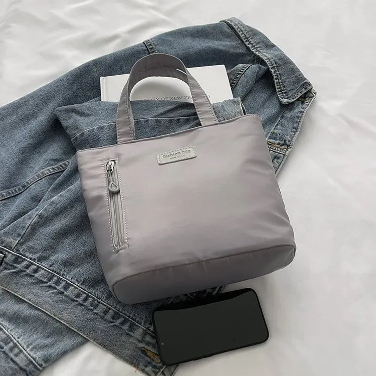 Tas Selempang Wanita Bahan Nylon Polos Warna Ungu Bentuk Kotak Tali Lebar Koleksi Reseller