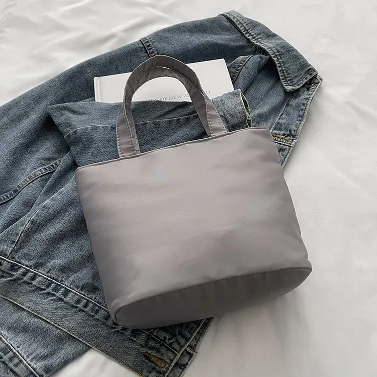 Tas Selempang Wanita Bahan Nylon Polos Warna Ungu Bentuk Kotak Tali Lebar Koleksi Reseller