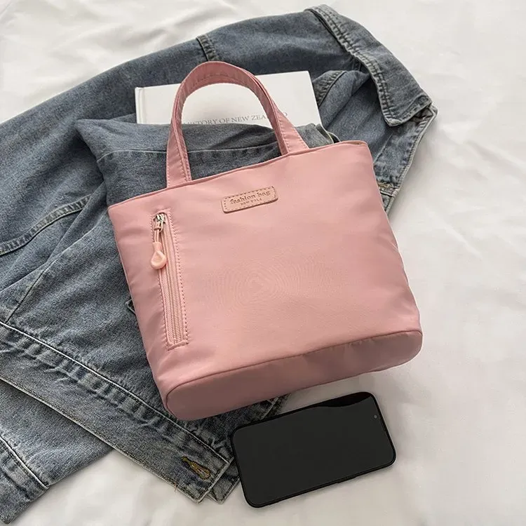 Tas Selempang Wanita Bahan Nylon Polos Warna Ungu Bentuk Kotak Tali Lebar Koleksi Reseller