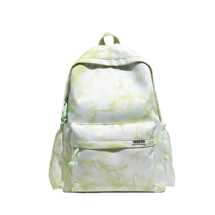 Tas Ransel Wanita Bahan Oxford Motif Print Warna Putih Bentuk Kotak Tali Panjang Grosir Import