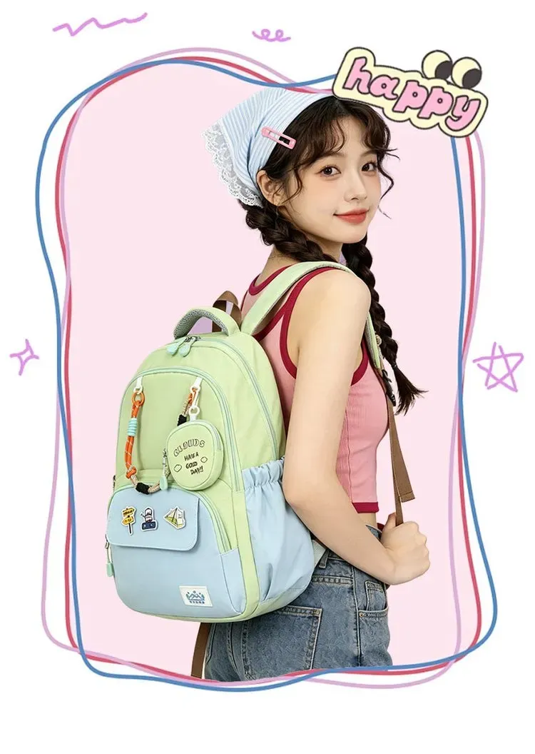 Tas Selempang Wanita Bahan Oxford Motif Print Warna Hijau Resleting Grosir Import