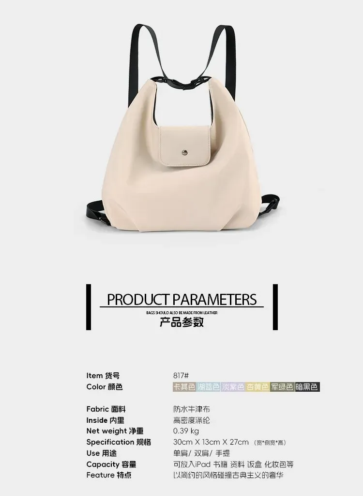 Tas Selempang Wanita Bahan Oxford Polos Model Hobo Tali Panjang Resleting Grosir Import
