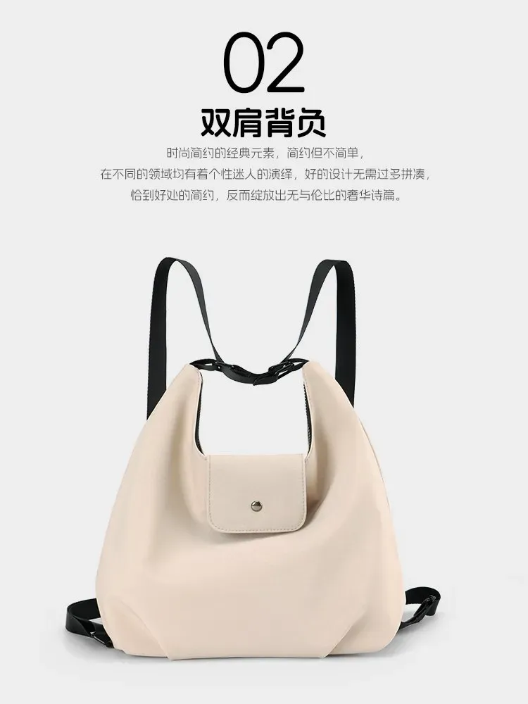 Tas Selempang Wanita Bahan Oxford Polos Model Hobo Tali Panjang Resleting Grosir Import