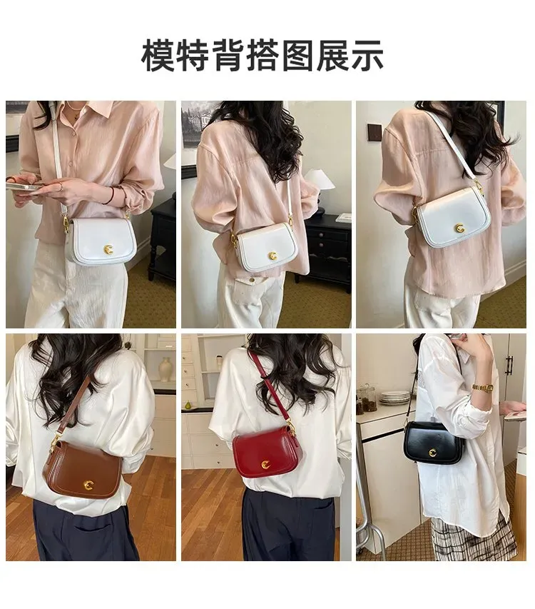 Tas Selempang Wanita Bahan PU Sintetis Polos Warna Hitam Bentuk Kotak Tali Stok Grosir