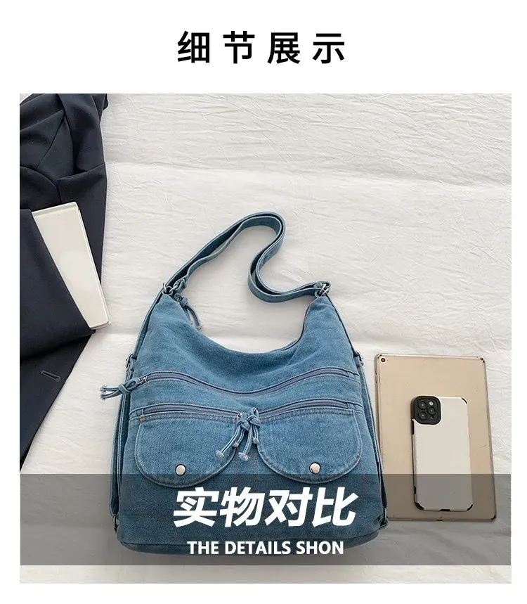 Tas Ransel Wanita Bahan Oxford Warna Biru Kapasitas Besar Resleting Grosir Import