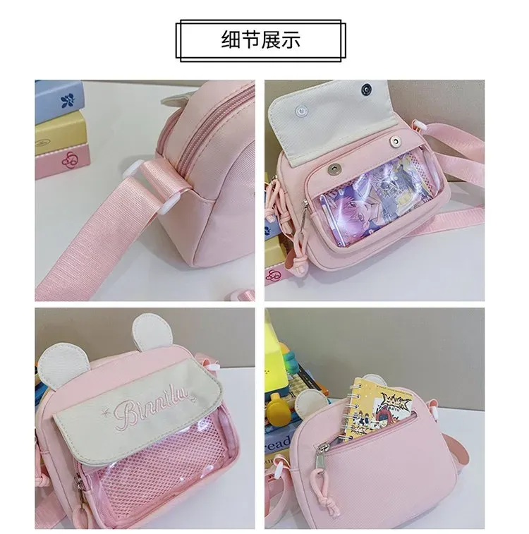Tas Selempang Wanita Bahan Nylon Polos Warna Hijau Bentuk Kotak Tali Panjang Grosir Import