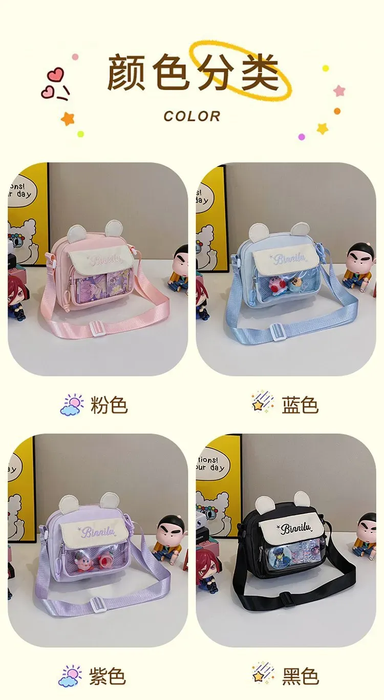 Tas Selempang Wanita Bahan Nylon Polos Warna Hijau Bentuk Kotak Tali Panjang Grosir Import