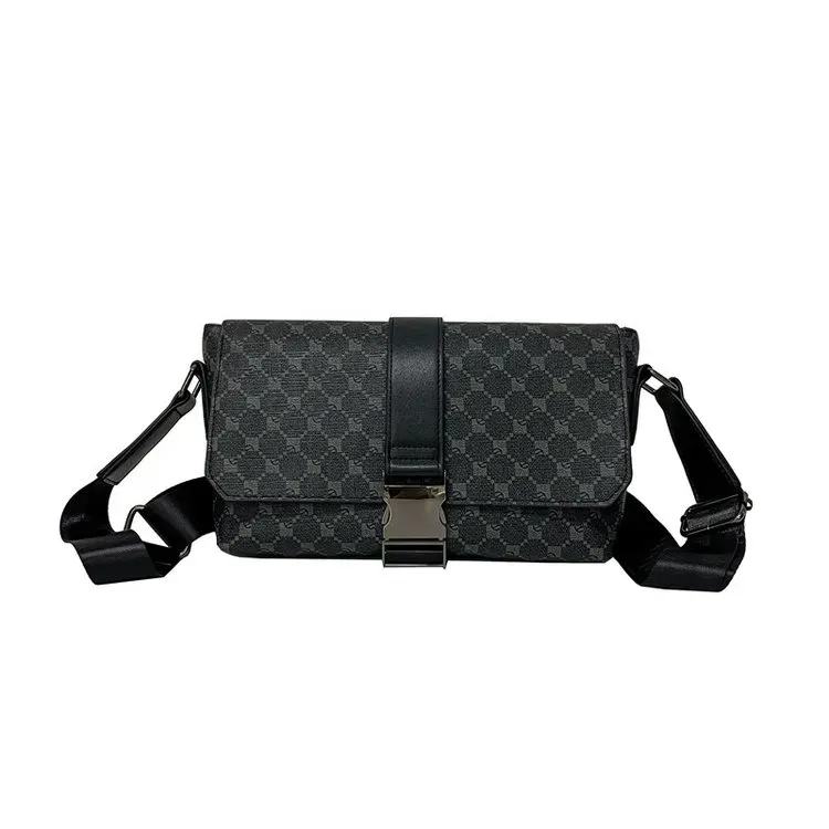Tas Selempang Pria Bahan Kain Motif Polkadot Warna Hitam Bentuk Kotak Tali Grosir Import kategori tas selempang grosir