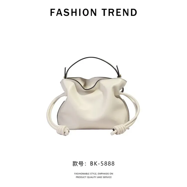Tas Selempang Wanita Bahan PU Sintetis Polos Warna Beige Bentuk Kotak Tali Serut Grosir Import