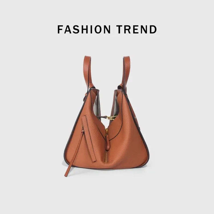 Tas Selempang Wanita Bahan PU Sintetis Polos Bentuk Kotak Tali Lebar Resleting Warna Cokelat