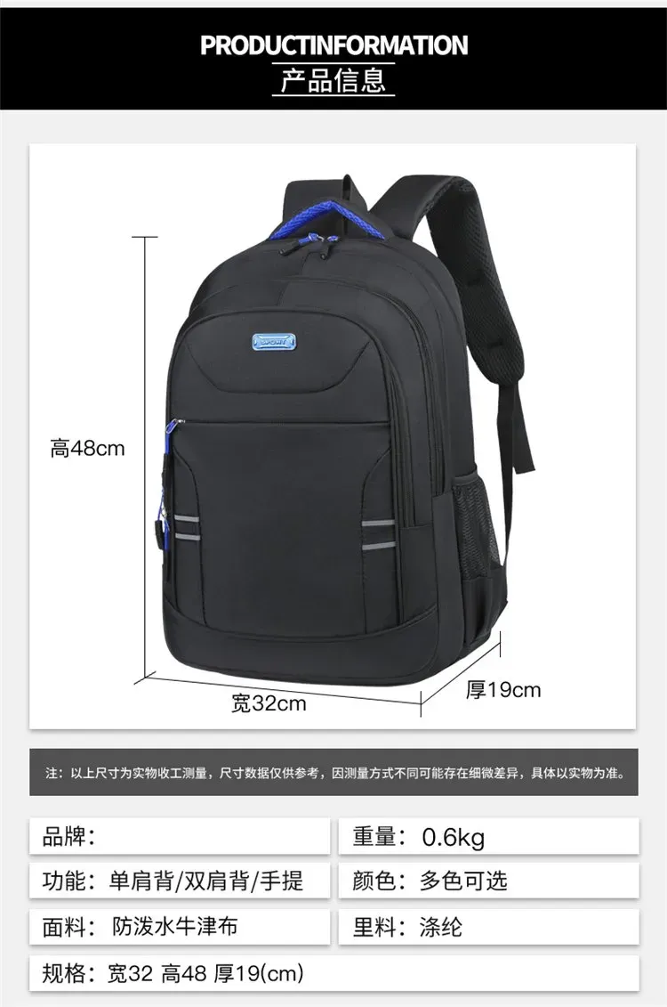 Tas Ransel Wanita Bahan Oxford Polos Warna Hitam Bentuk Kotak Tali Lebar Model Import