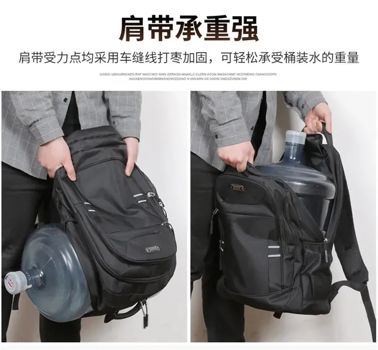 Tas Ransel Wanita Bahan Oxford Polos Warna Hitam Bentuk Kotak Tali Lebar Model Import