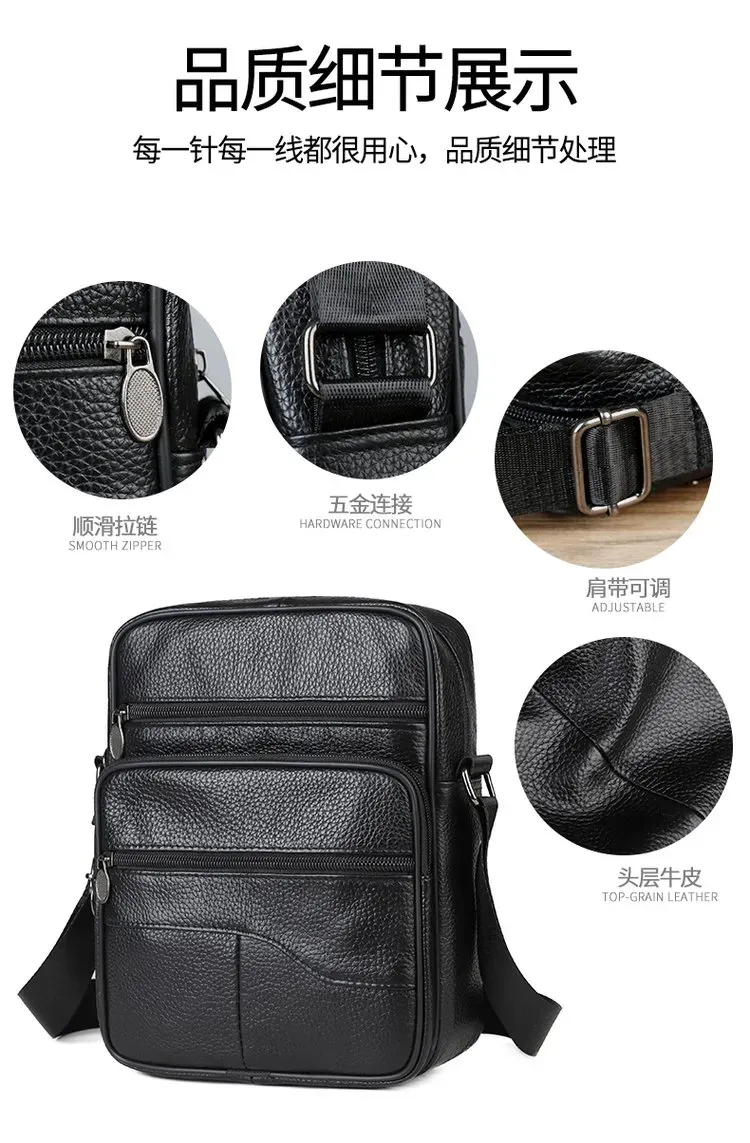 Tas Selempang Pria Polos Warna Hitam Bentuk Kotak Tali Panjang Kapasitas Besar Grosir Import